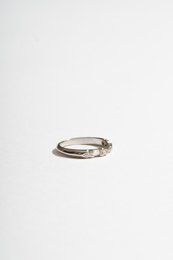 Platinum Mixed Cut Diamond Band