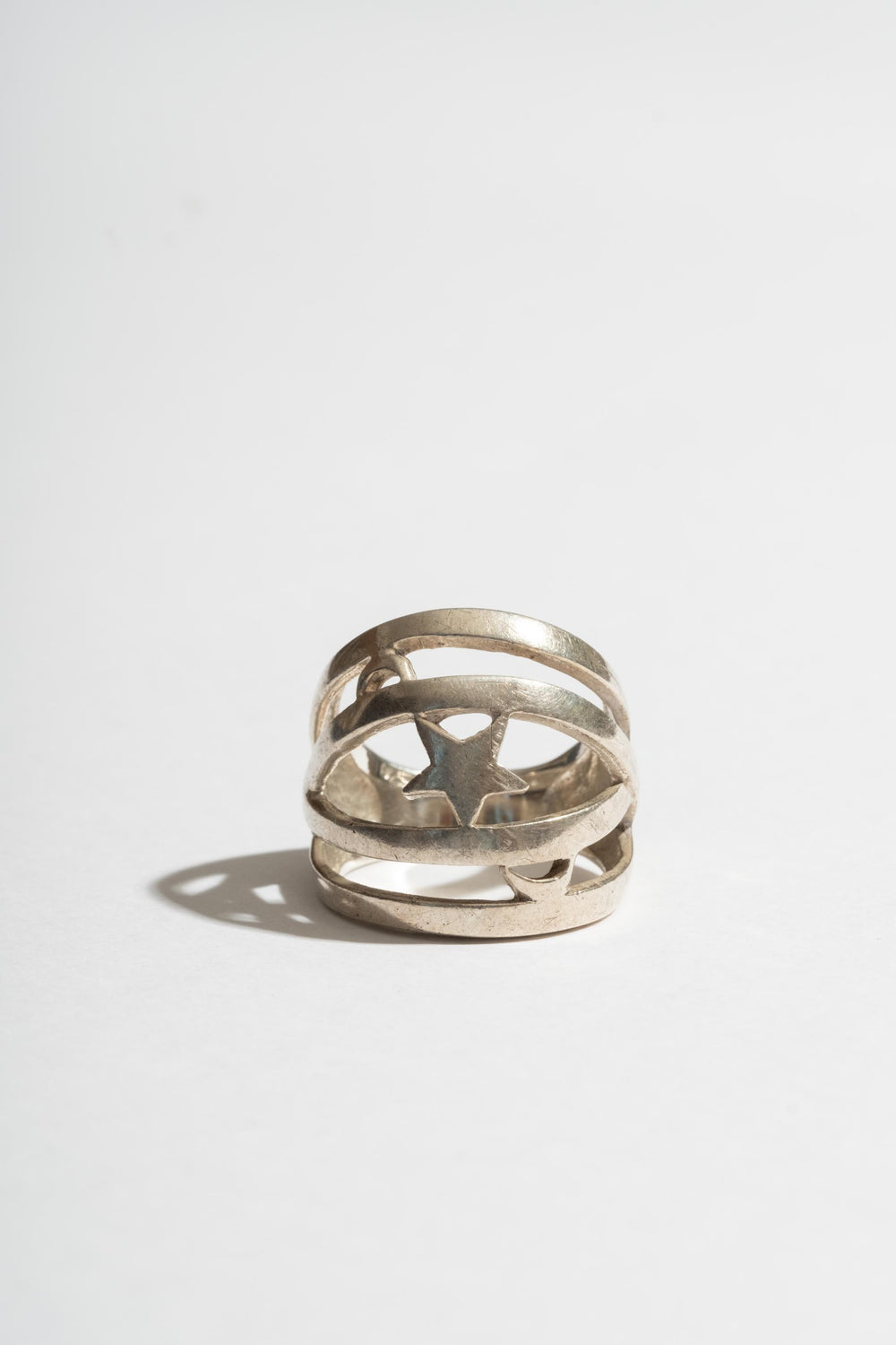 Sterling Star and Crescent Moon Ring