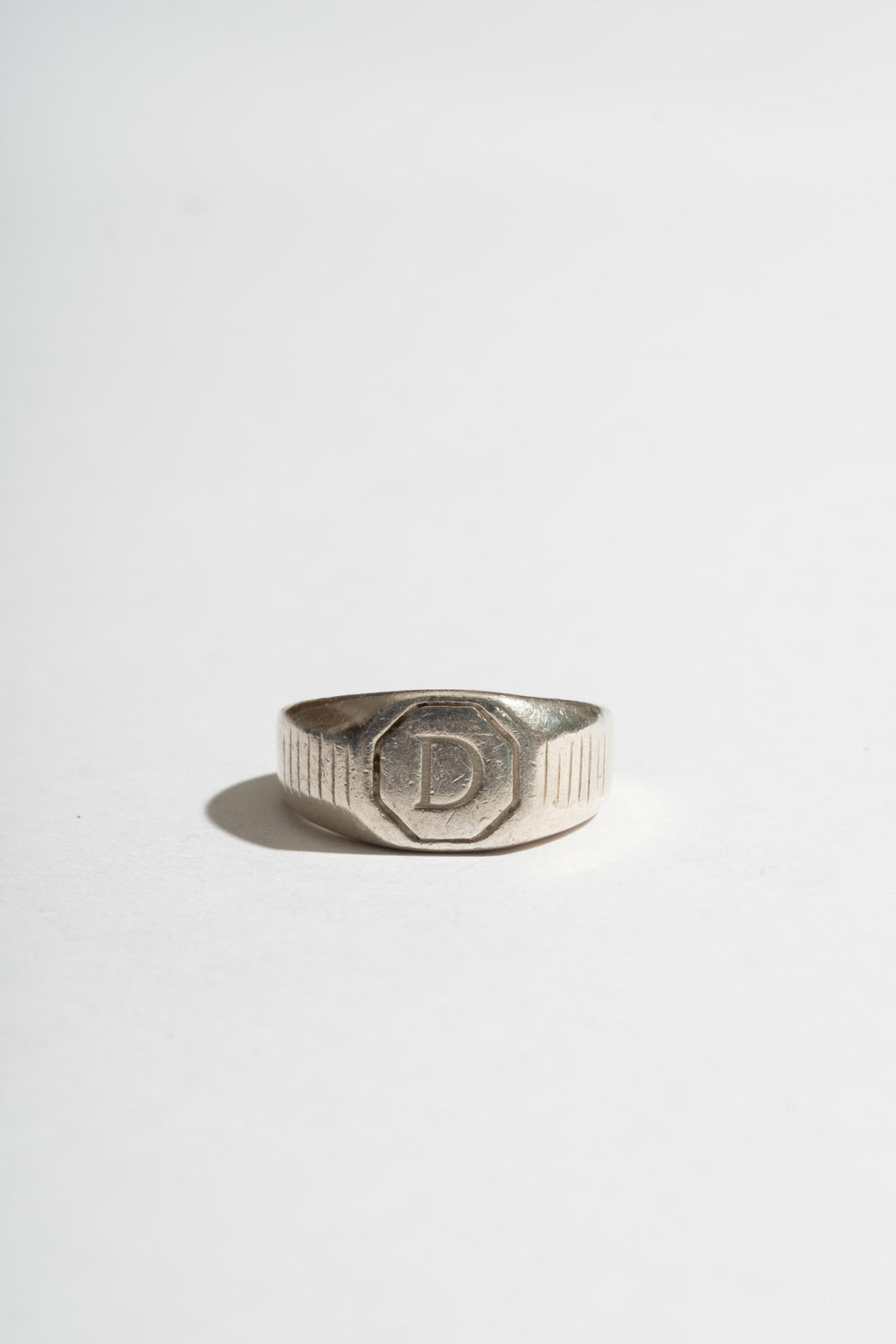 Sterling D Signet Ring