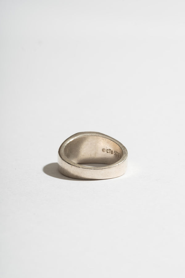 Sterling D Signet Ring