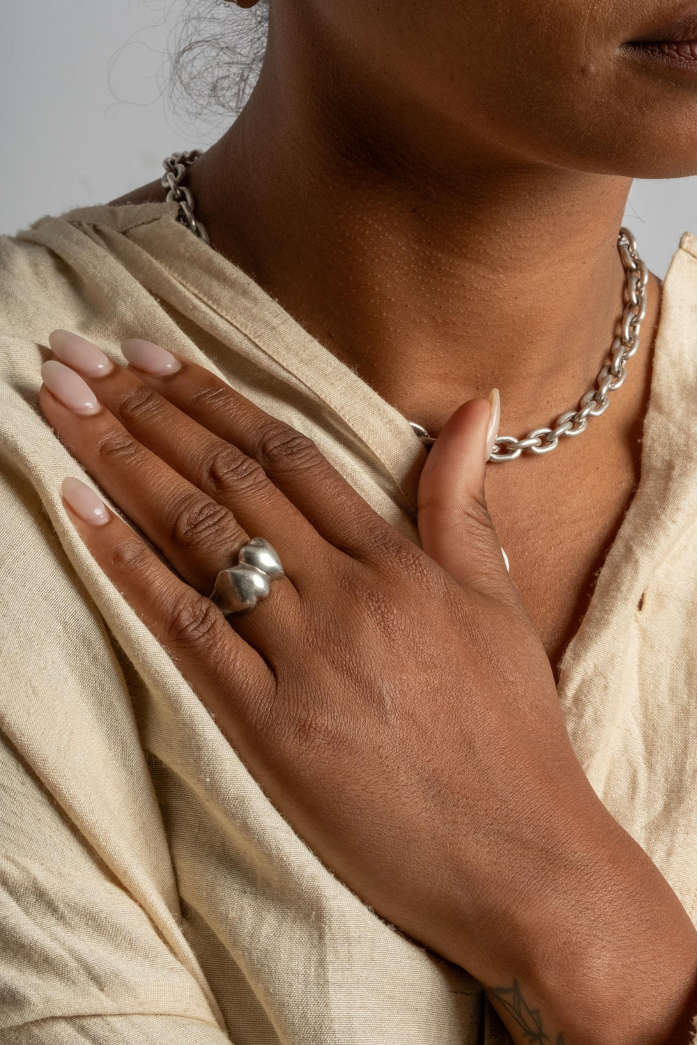 Sterling Double Heart Ring