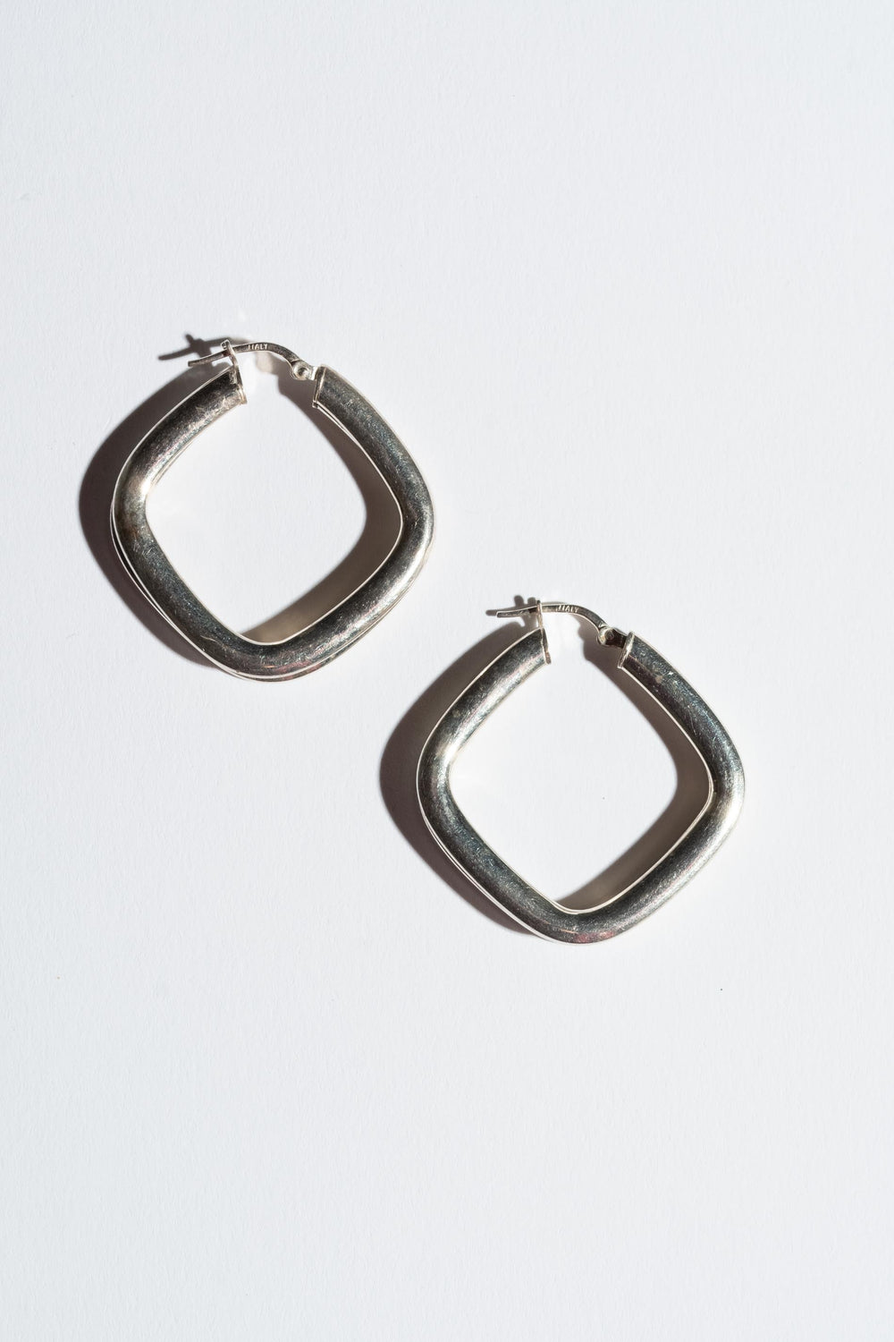 Sterling Double Square Hoops