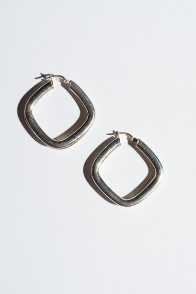 Sterling Double Square Hoops