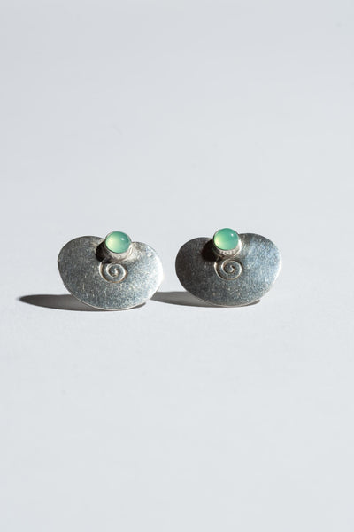 Sterling Jade Nautilus Studs