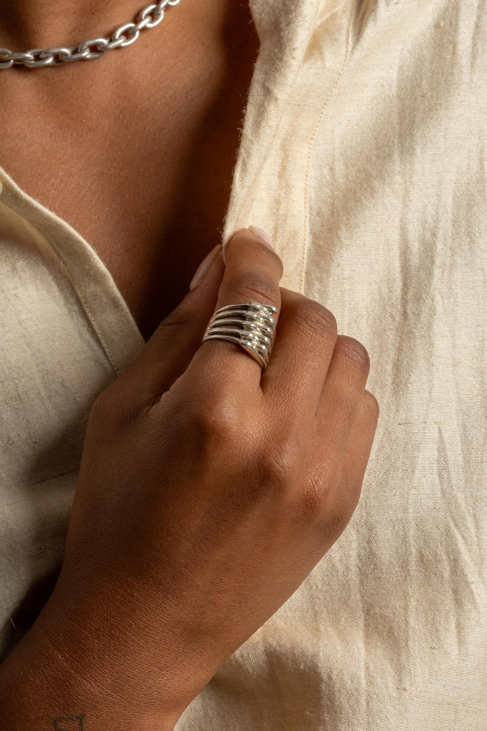 Sterling Overlap Claw Ring