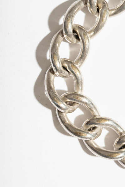 Sterling Plated Big Curb Chain Bracelet