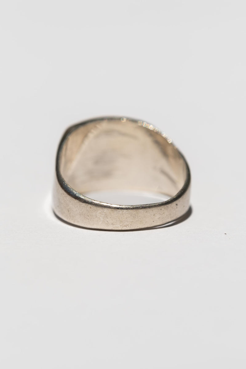 STERLING SQUARE ONYX SIGNET RING