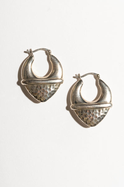 Sterling Stippled Tip Hoops