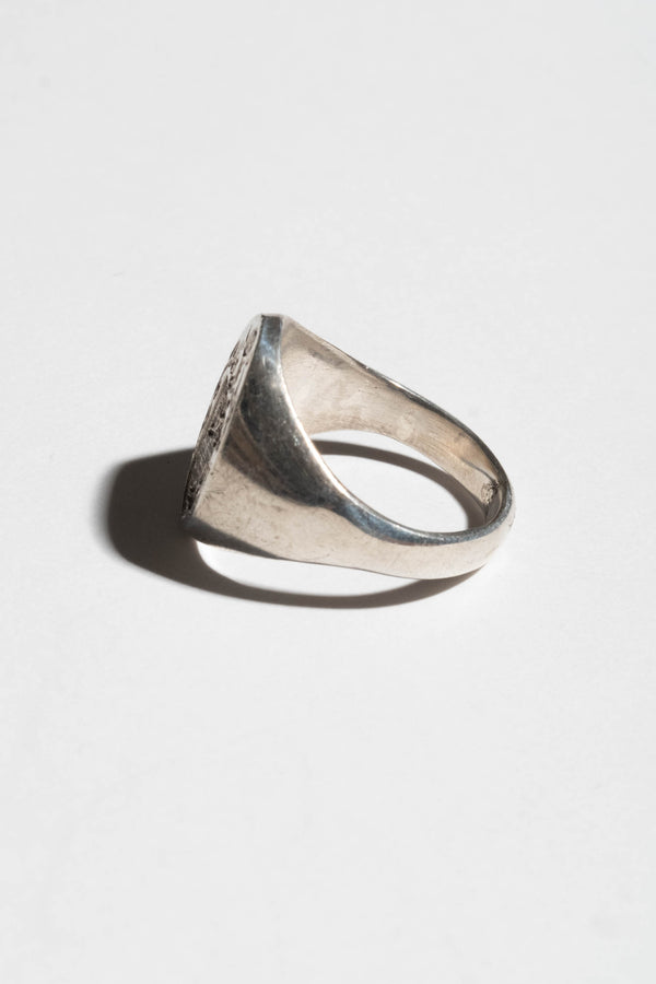 Sterling Triple Knight Crest Signet Ring