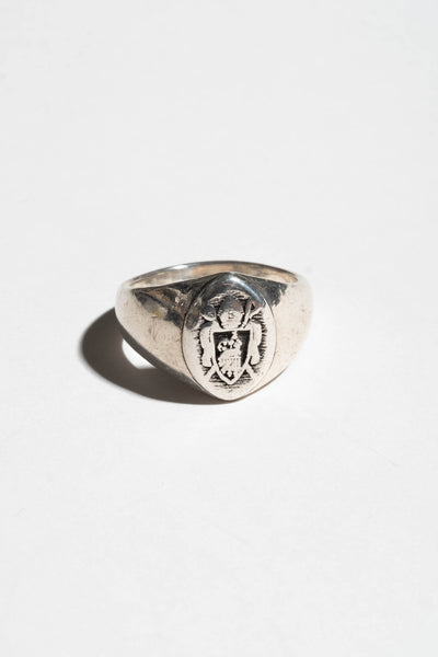 Sterling Worn Oval Signet Ring