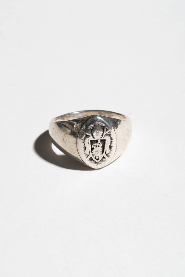 Sterling Worn Oval Signet Ring
