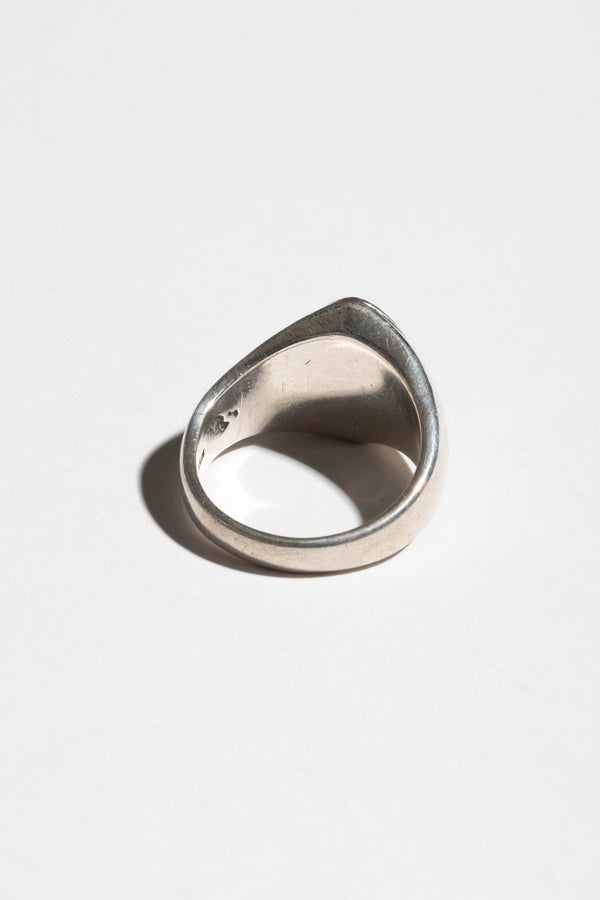Sterling Worn Oval Signet Ring