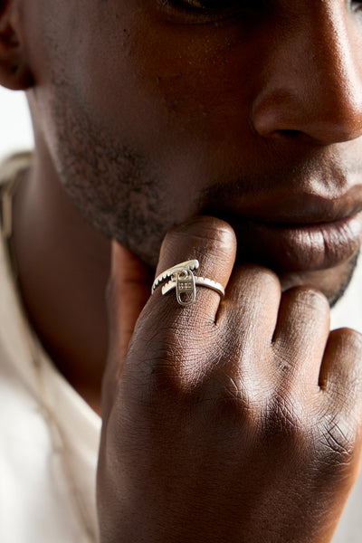 Sterling Zipper Ring