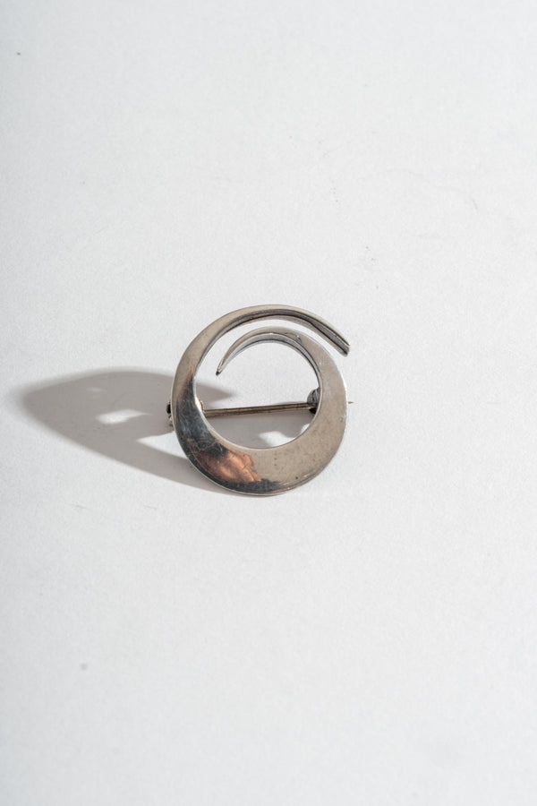 Small Modern Sterling Spiral Pin