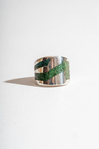 Sterling Abstract Turquoise Inlay Ring