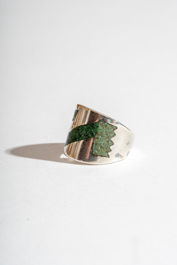 Sterling Abstract Turquoise Inlay Ring