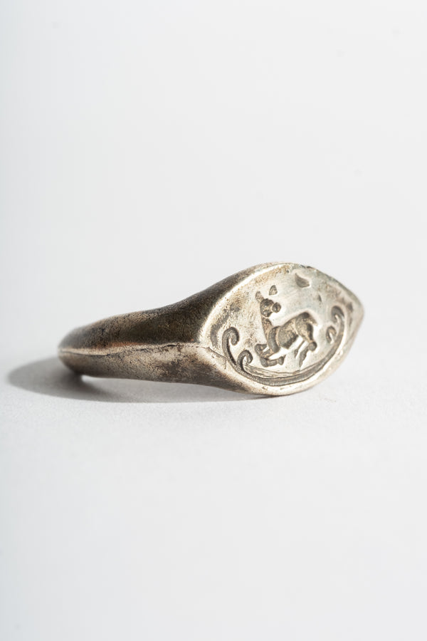 Sterling Afghan Deer Signet Ring
