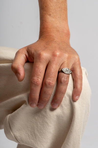 Sterling Afghan Deer Signet Ring