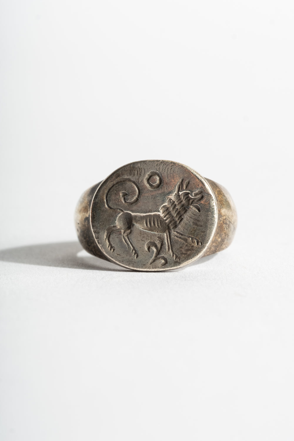 Sterling Afghan Dog Signet Ring