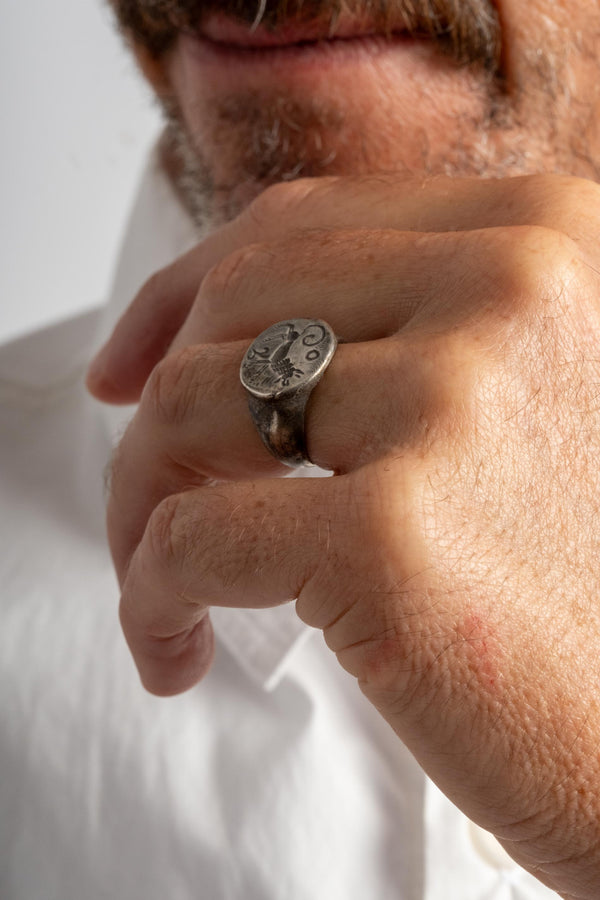 Sterling Afghan Dog Signet Ring