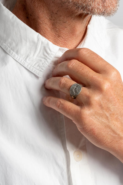 Sterling Afghan Dog Signet Ring