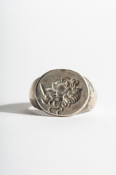 Sterling Afghan Goddess Signet Ring