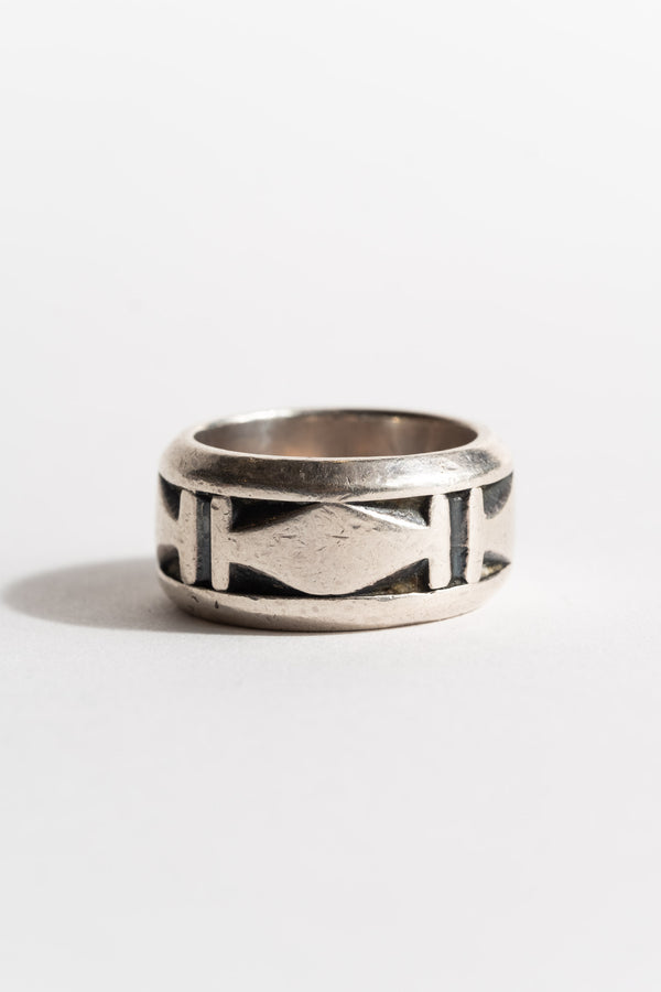 Sterling Chunky Carved Band