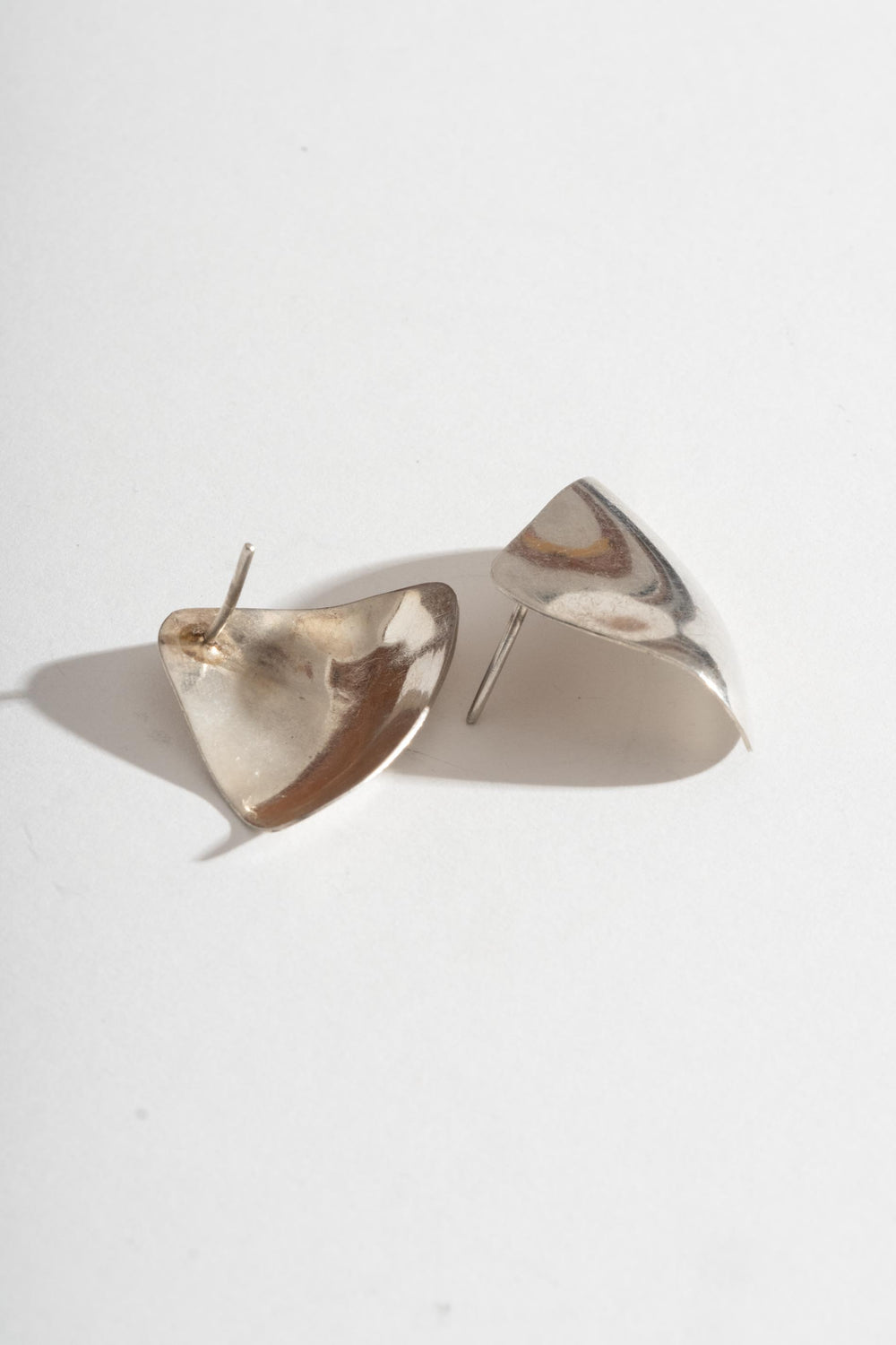 Sterling Curved Triangle Studs