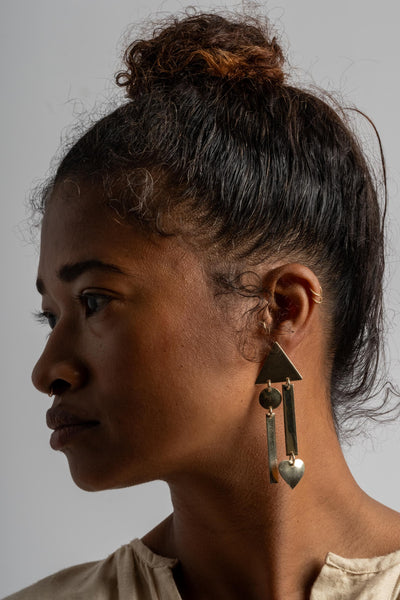 Sterling Dangling Shapes Earrings