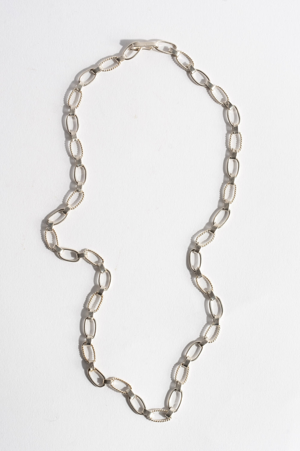 Sterling Delicate Textured Oval Link Chain