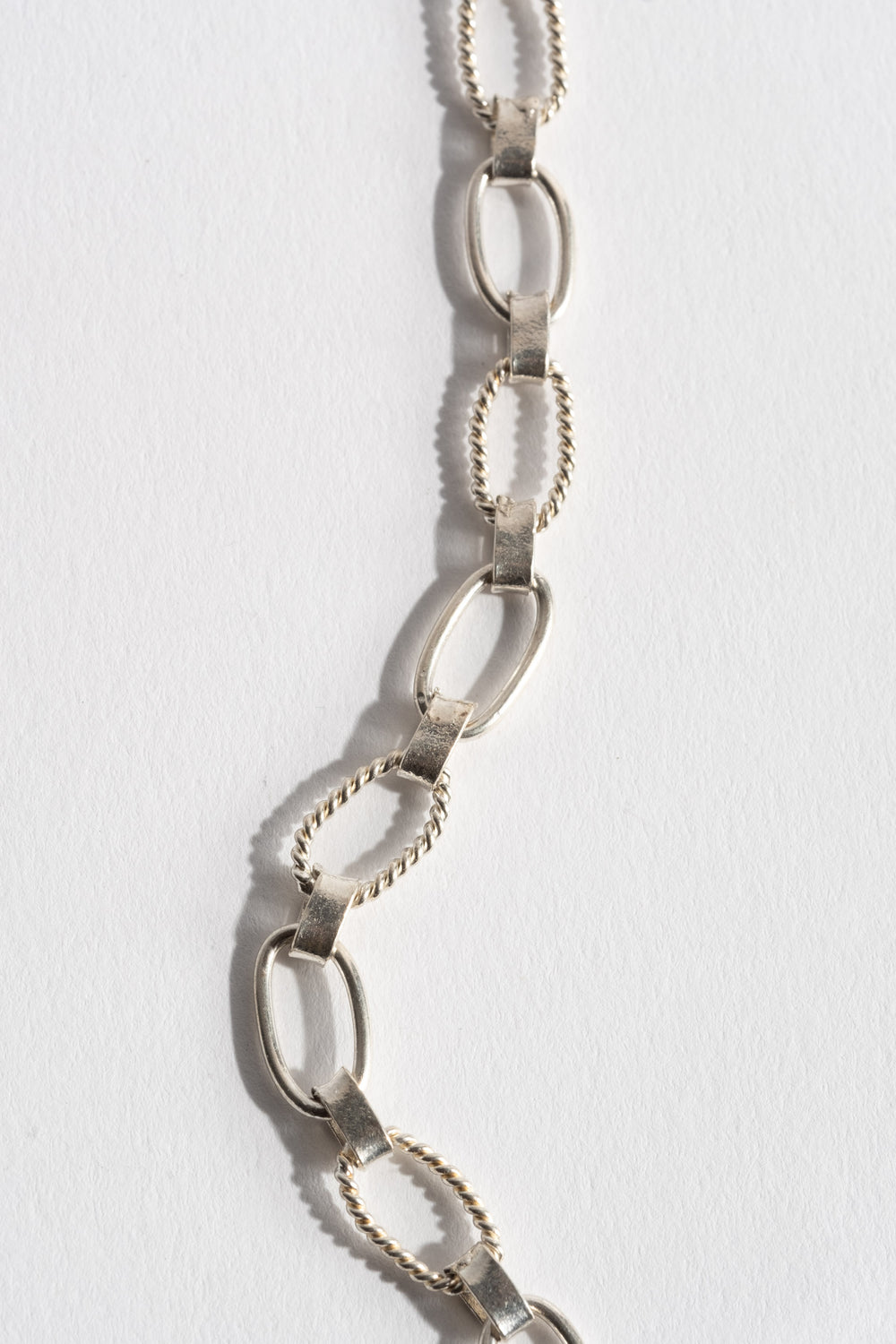 Sterling Delicate Textured Oval Link Chain