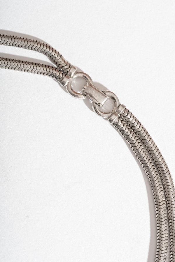 Sterling Double Snake Chain Necklace