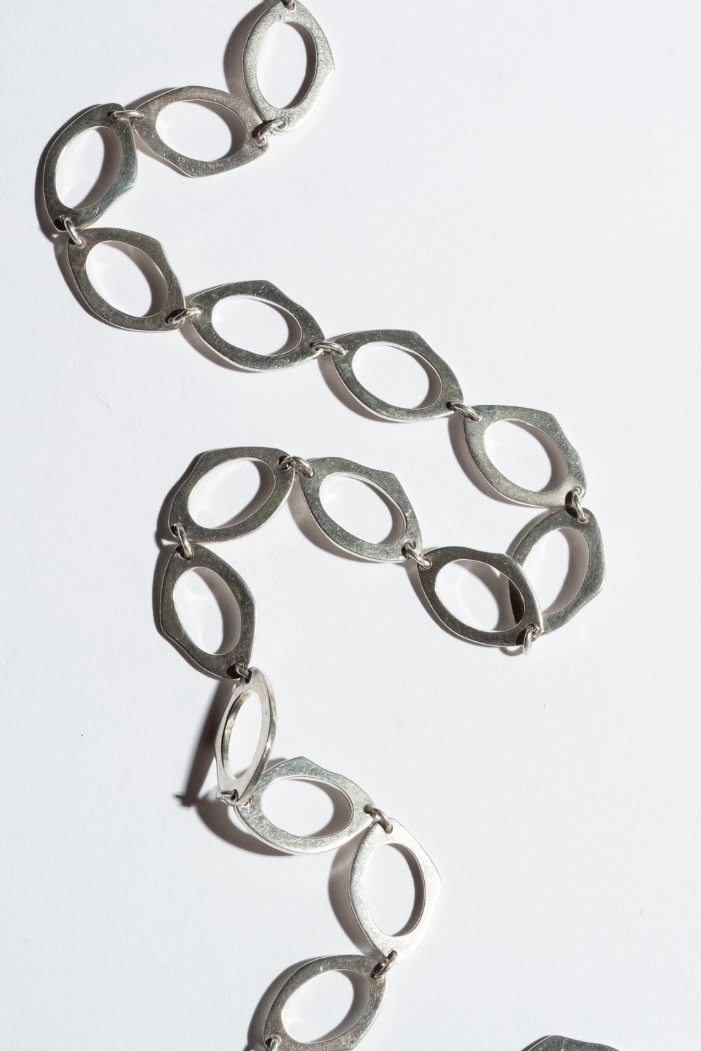 Sterling Extra Long Open Oval Link Necklace
