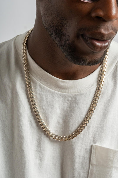 Sterling Heavy Curb Chain Necklace