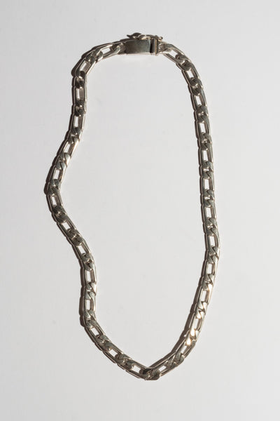 Sterling Heavy Figaro Chain Necklace