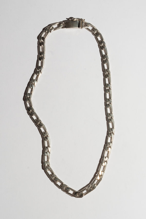 Sterling Heavy Figaro Chain Necklace