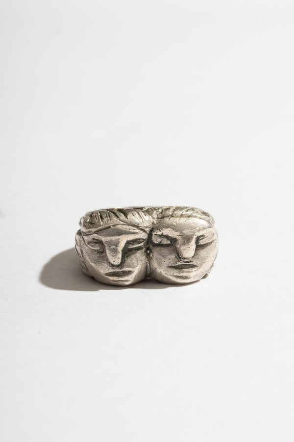 Sterling Heavy Two Face Ring