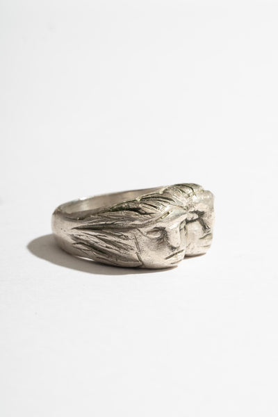 Sterling Heavy Two Face Ring