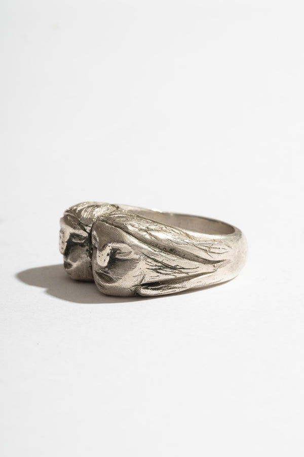 Sterling Heavy Two Face Ring