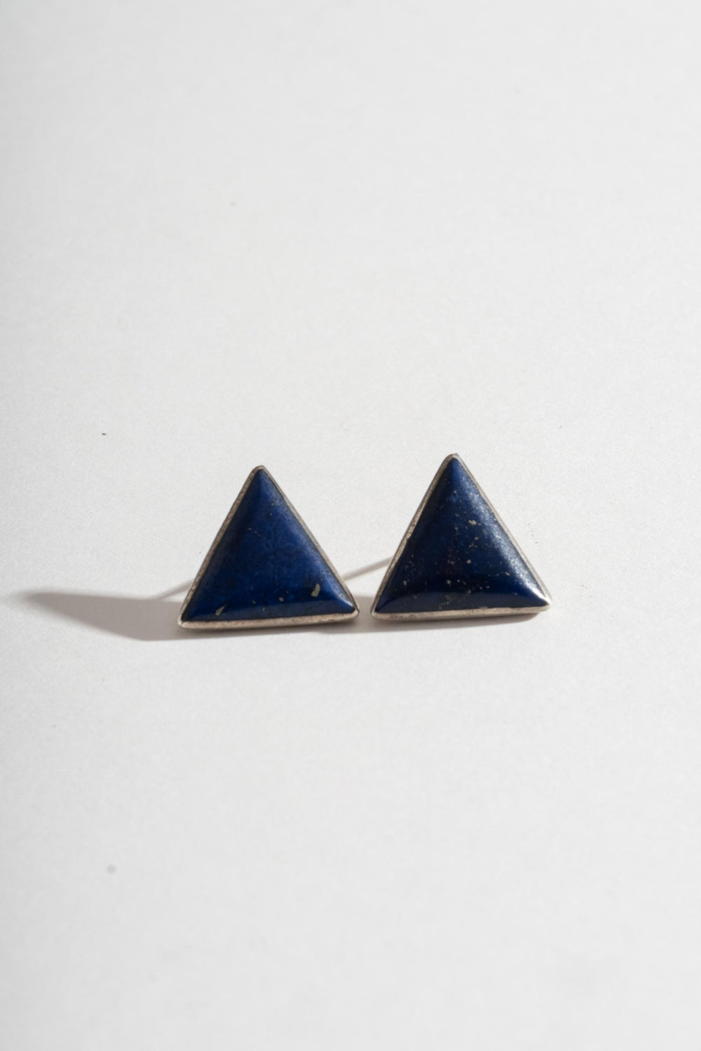 Sterling Lapis Triangle Studs