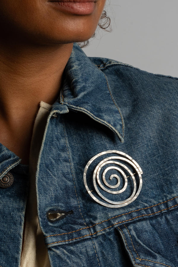 Sterling Large Spiral Pin