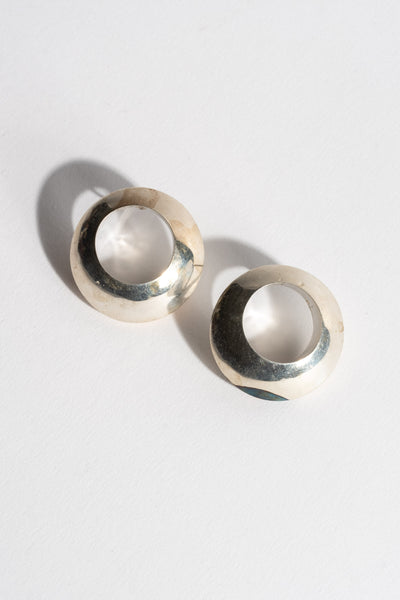 Sterling Modern Circle Studs