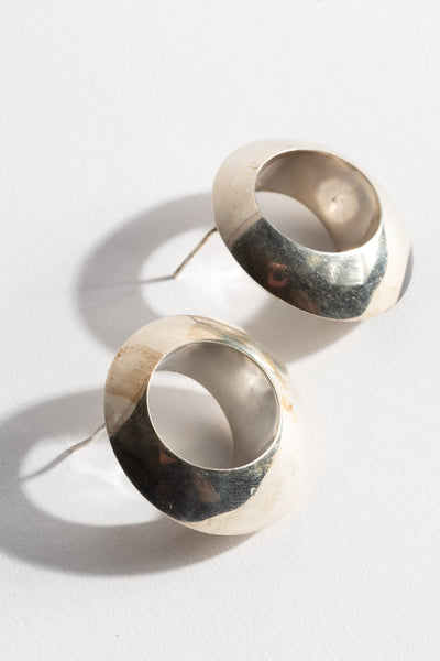 Sterling Modern Circle Studs