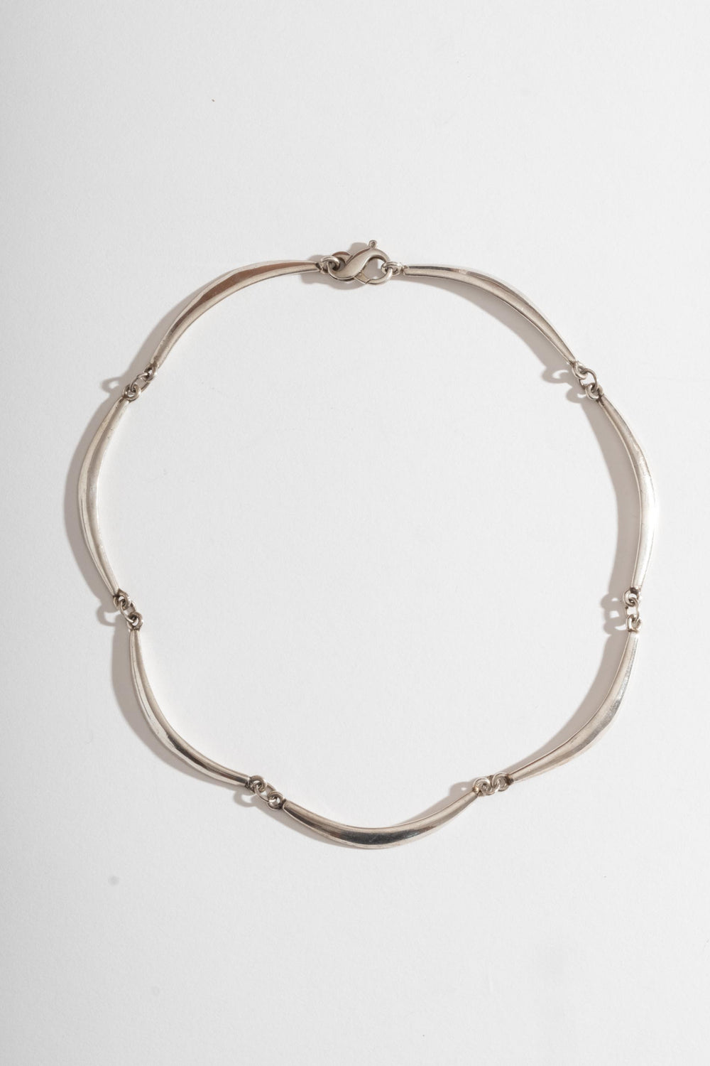 Sterling Modern Crescent Chain Necklace