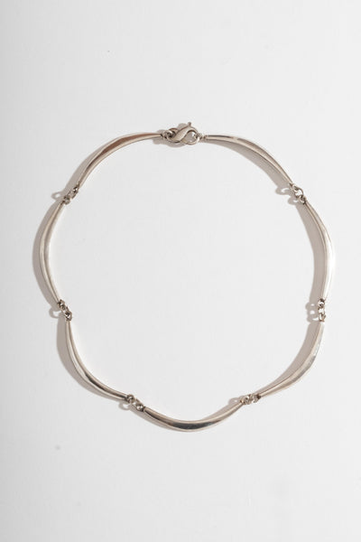 Sterling Modern Crescent Chain Necklace