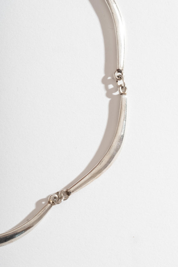 Sterling Modern Crescent Chain Necklace