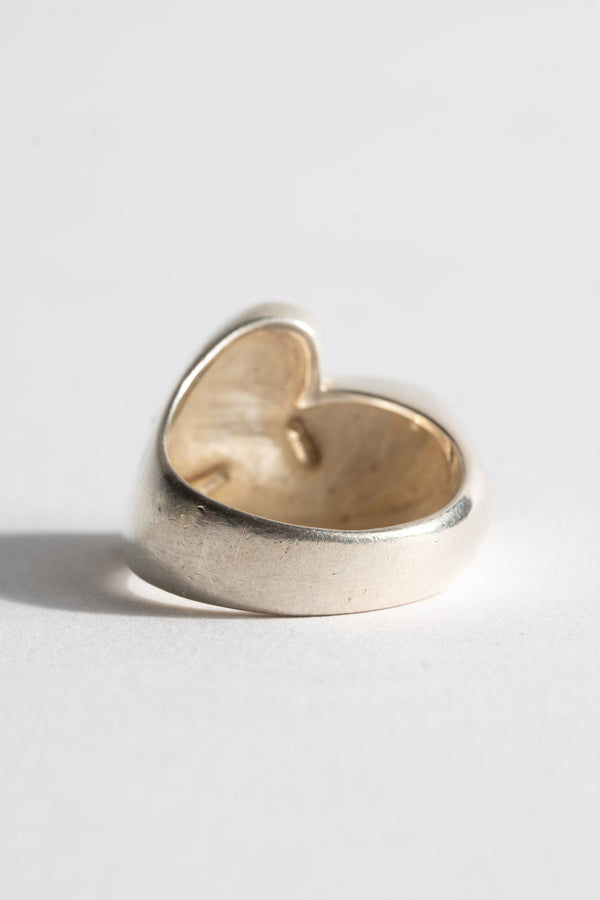 Sterling Modern Double Heart Ring