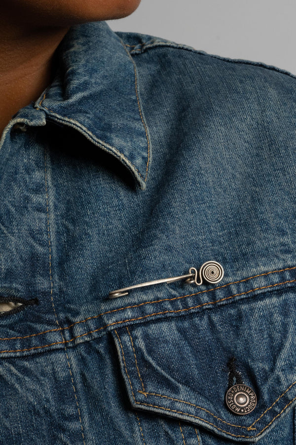 Sterling Modern Handmade Spiral Pin