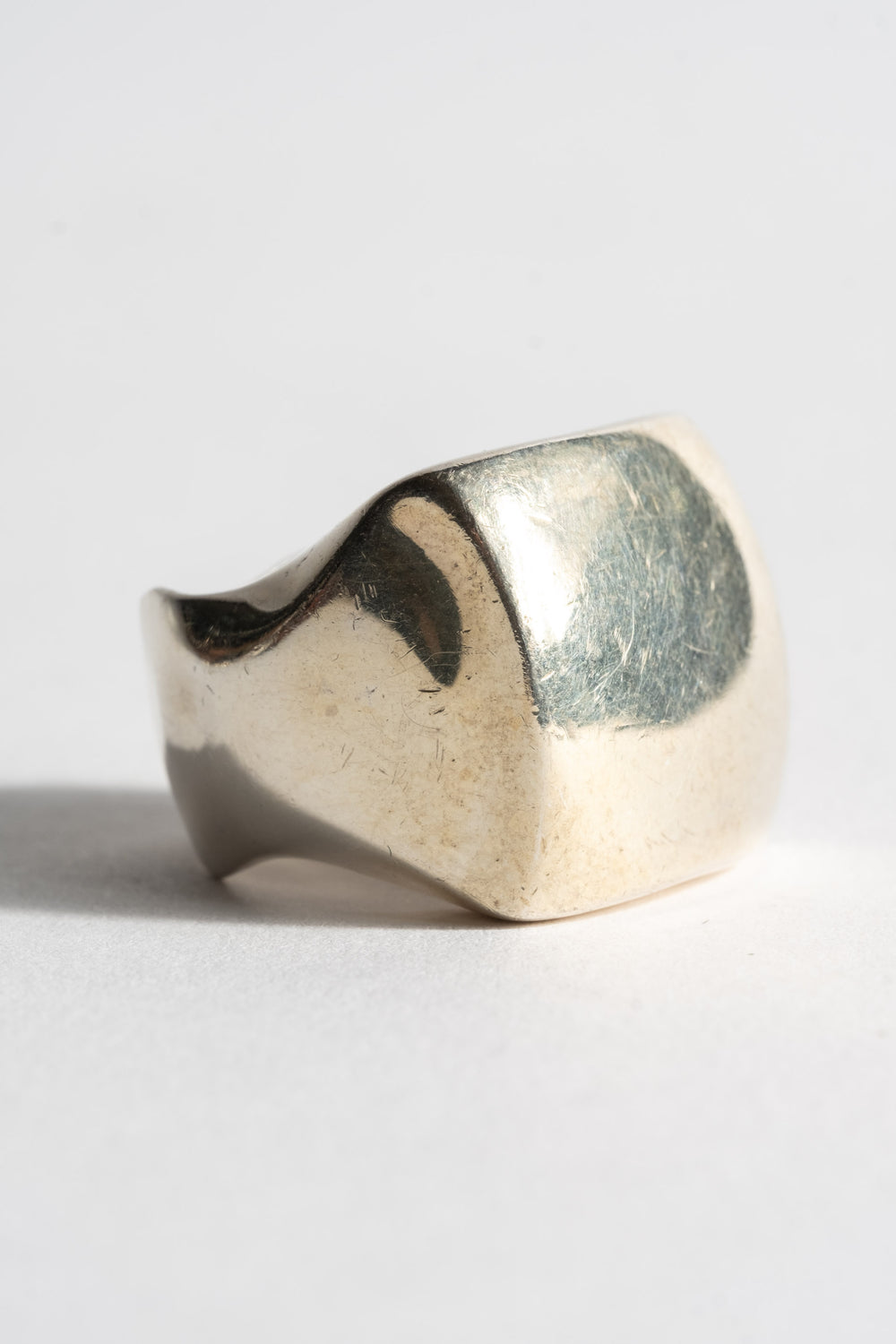 Sterling Modern Puffy Square Ring