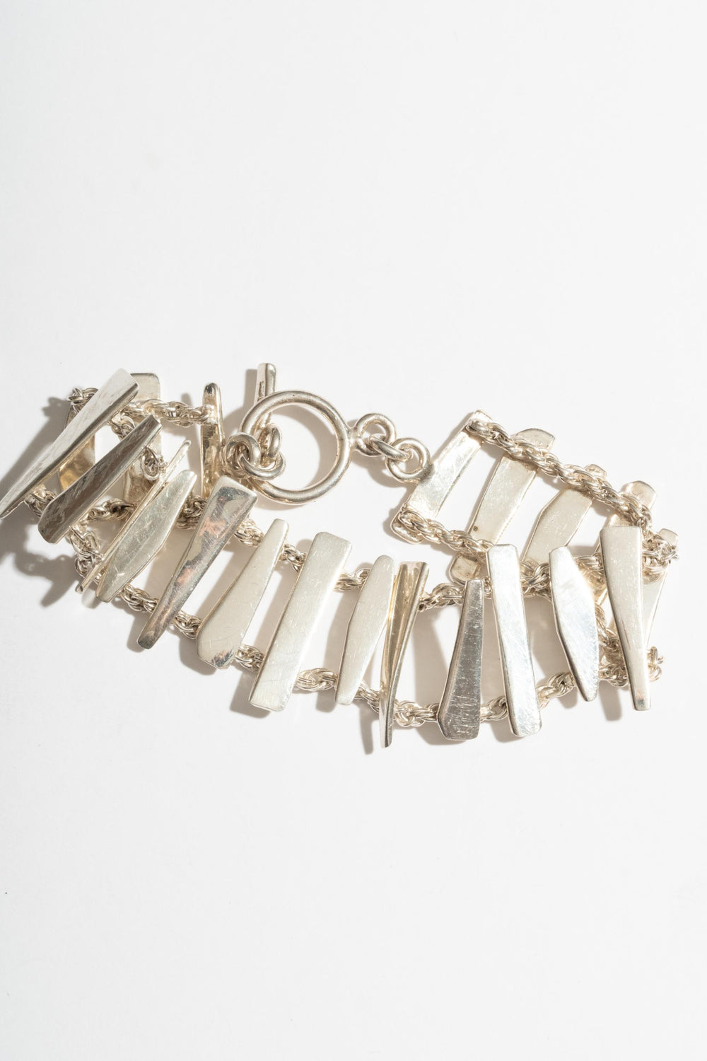 Sterling Modernist Abstract Bar Bracelet